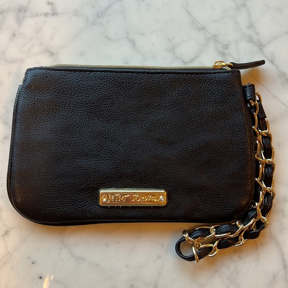 Betsey Johnson - Black Wristlet with Bows and Gold Chain - Picture 3 of 9